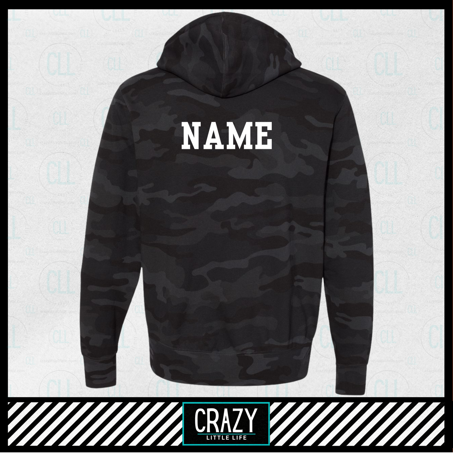 SSP Packer Black Camo Zip Hoodie - Front Bull