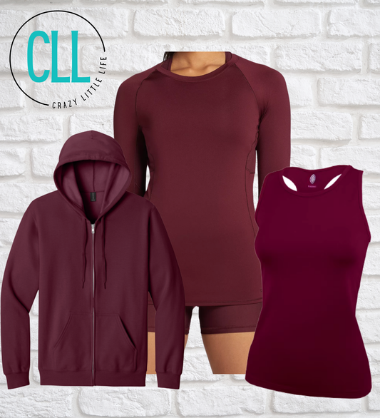 Tank, Long Sleeve, and Zip-Up