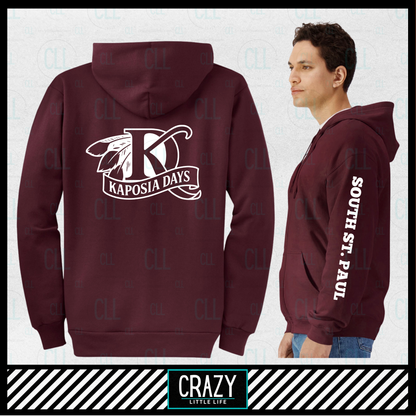 Kaposia Days Maroon Zip Hoodie