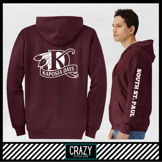 Kaposia Days Maroon Zip Hoodie