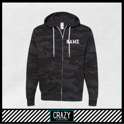 SSP Packer Black Camo Zip Hoodie - Back Bull