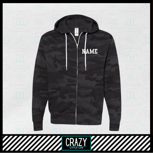 SSP Packer Black Camo Zip Hoodie - Back Bull