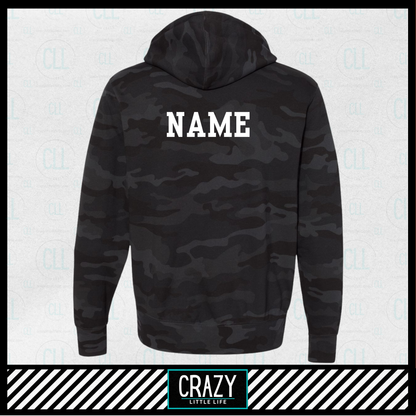 SSP Packer Black Camo Zip Hoodie - Front Bull