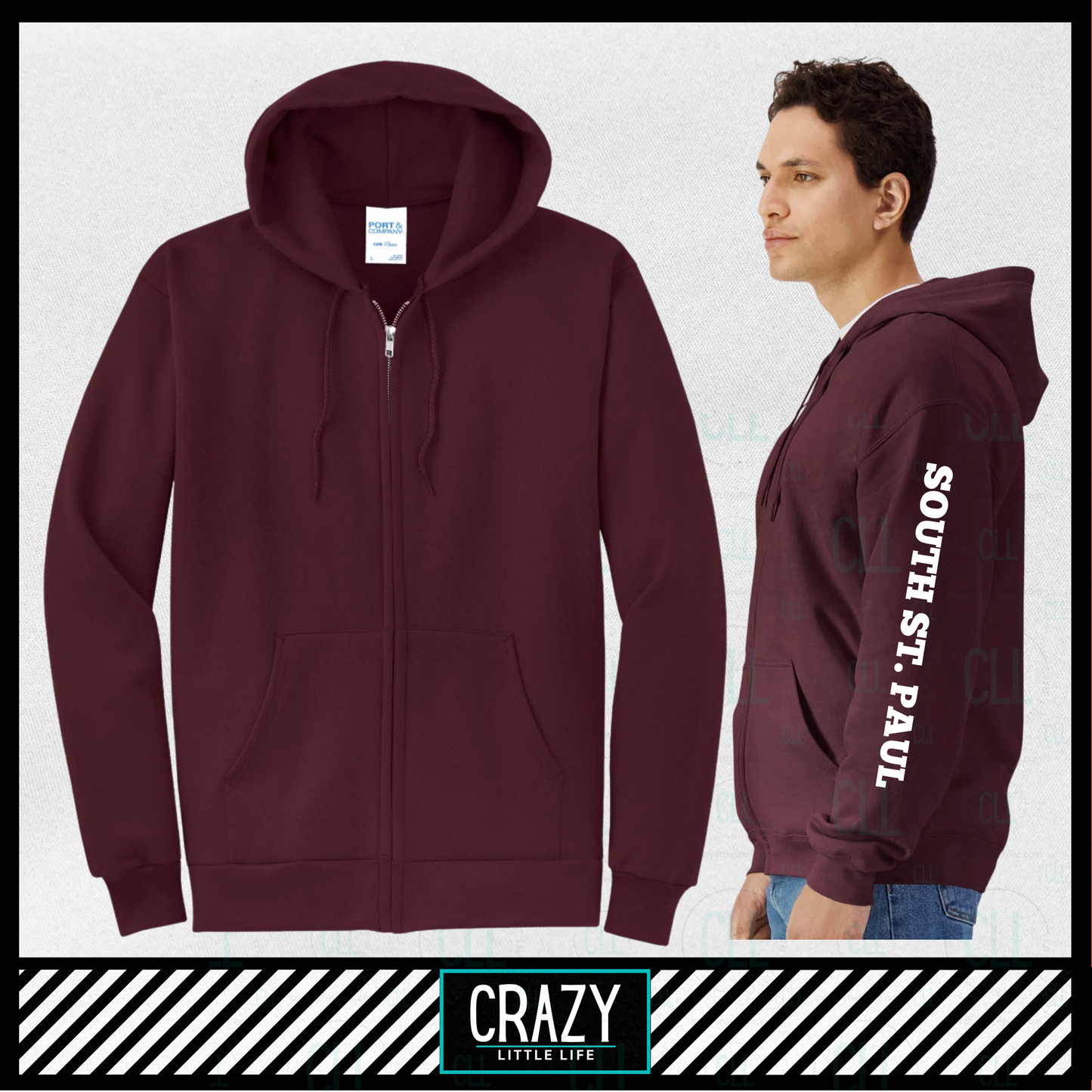 Kaposia Days Maroon Zip Hoodie