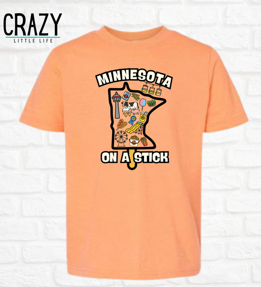 Minnesota on a Stick Tee - Youth (multiple color options)